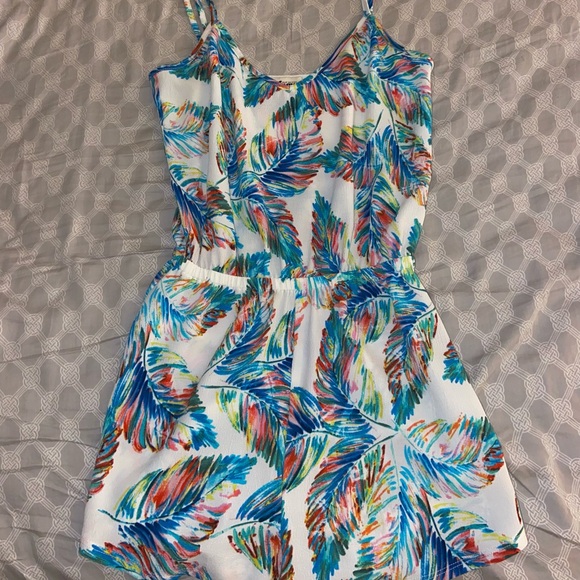 Super cute white y2k floral bottoms Linen romper goin out hipster sleeveless top - Picture 6 of 15